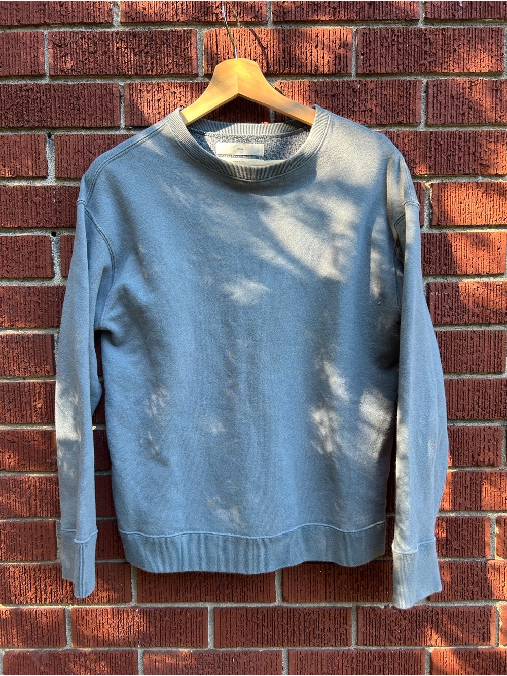 SMOCK Made in Japan French Terry Crewneck Sweatshirt Blue Grey Medium